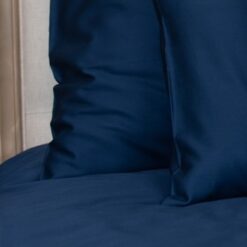 Sötétkék pamutszatén ágyneműhuzat