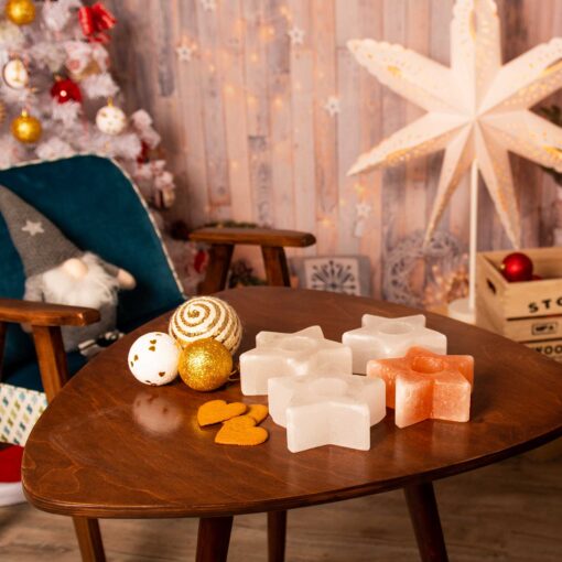 Alternative view of Csillag sómécses szett, 3 db fehér és 1 db rózsaszín