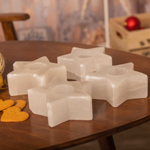 Csillag sómécses szett, 4db fehér