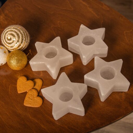 Csillag sómécses szett, 4db fehér