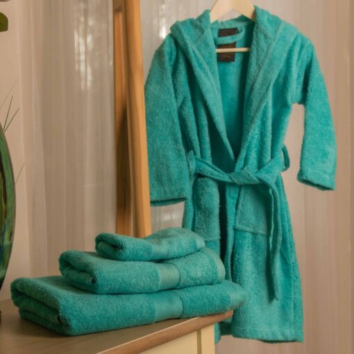 Frottír gyermekköntös – Türkizkék