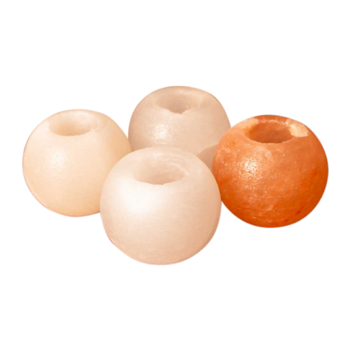 Gömb sómécses  szett, 3 db fehér és 1 db rózsaszín