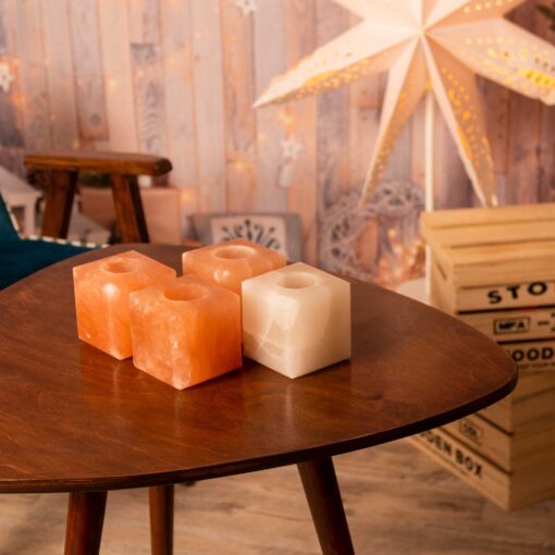 Kocka sómécses szett, 3 db rózsaszín és 1 db fehér