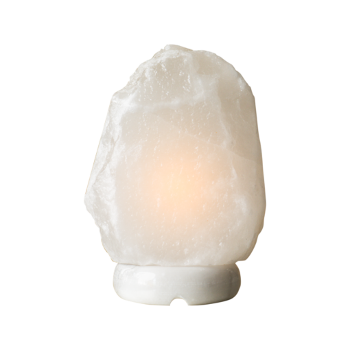 Fehér csiszolatlan sólámpa onyx talppal 4-5 kg