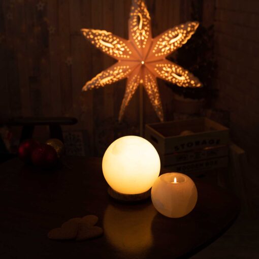 Gömb sólámpa + sómécses csomag – fehér