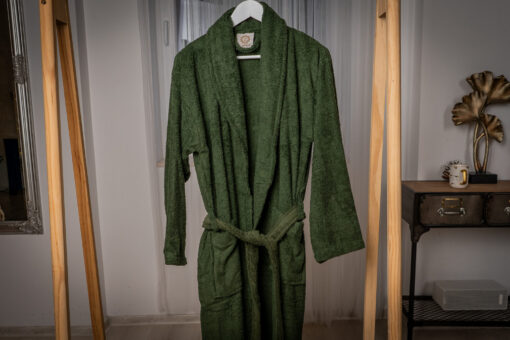 Olajzöld frottír köntös